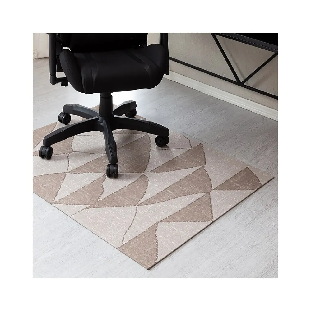 Chair Mats*Anji Mountain Rug'd Dormis Carpet & Hard Floor Chair Mat, 36" x 48", Brown/Beige Polyester (AMB9038)