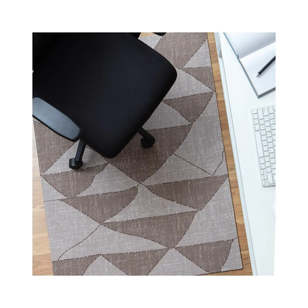 Chair Mats*Anji Mountain Rug'd Dormis Carpet & Hard Floor Chair Mat, 36" x 48", Brown/Beige Polyester (AMB9038)