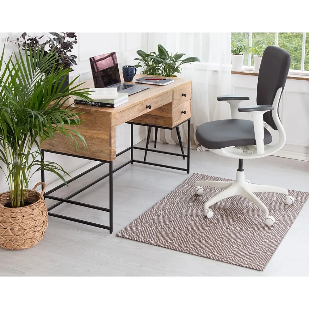 Chair Mats*Anji Mountain Rug'd Luxor Carpet & Hard Floor Chair Mat, 36" x 48", Brown/Ivory (AMB9019)