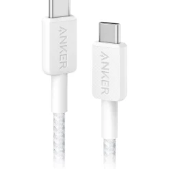 322 USB-C to USB-C Charging Cable, 6 ft., White (A81F6H21-1)<Anker Clearance