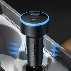 335 USB-C/USB-A Car Charger for Apple/Samsung, Black (A2736H11-1)<Anker Discount