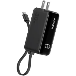 Fusion Built-in USB-C 3-in-1 Power Bank, 5000 mAh, Black (A1636H11)<Anker Hot