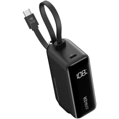 Fusion Built-in USB-C 3-in-1 Power Bank, 5000 mAh, Black (A1636H11)<Anker Hot