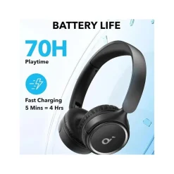 H30i Wireless Noise Canceling Over-Ear, Bluetooth, Black (A3012Z11)<Anker Discount