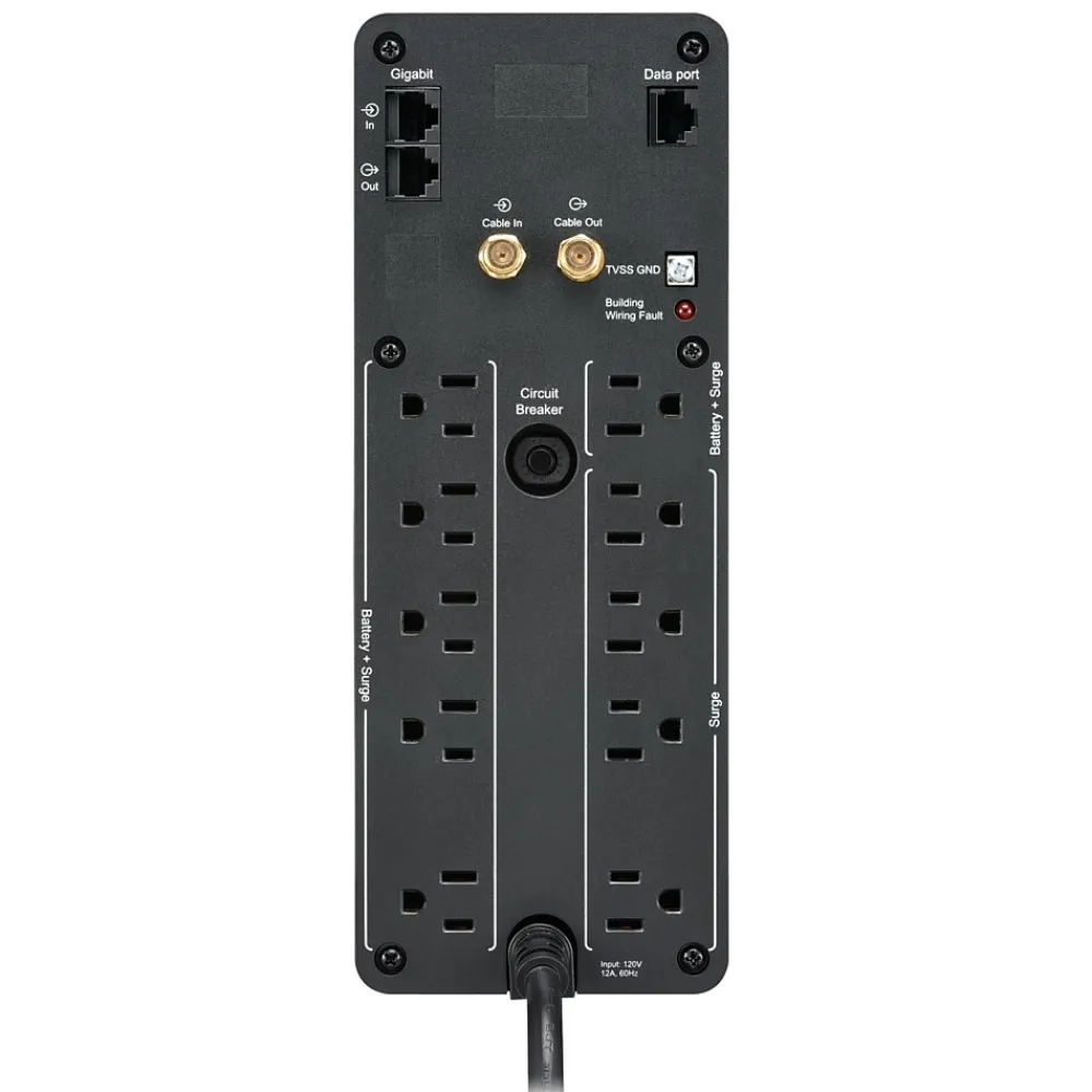 APC Back-UPS Pro BN 1350VA/810 Watts, 10-Outlets, 2 USB Ports, Black (BN1350M2)