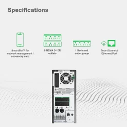 APC Smart-UPS 2200VA UPS, 10-Outlets, Black (SMT2200C)