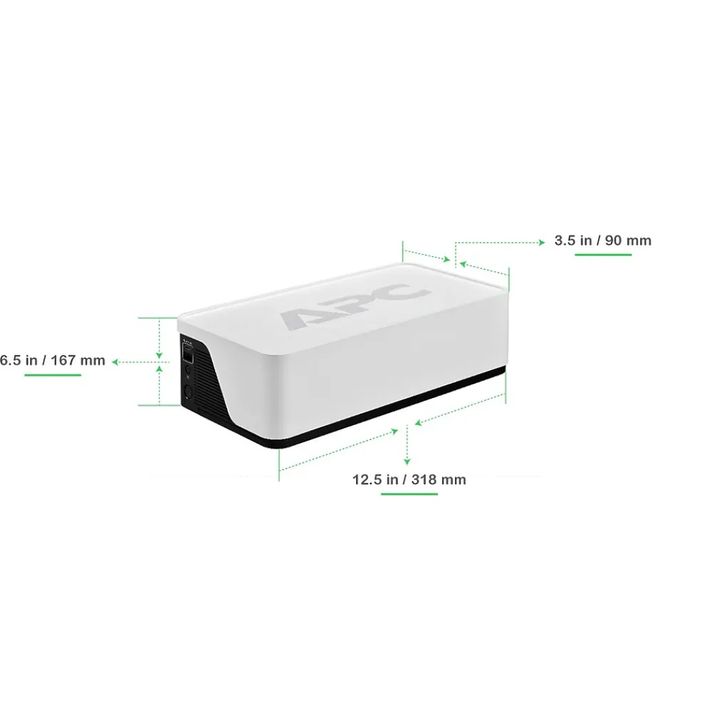 APC UPS Battery Backup, 1050VA UPS with 6 Backup Battery Outlets, USB Type-C, White (BE1050G3)