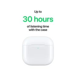 AirPods 4 Wireless Ambient Sound Earbuds with USB-C Charging Case, 4th Generation, Bluetooth, White (MXP63LL/A)<Apple Online