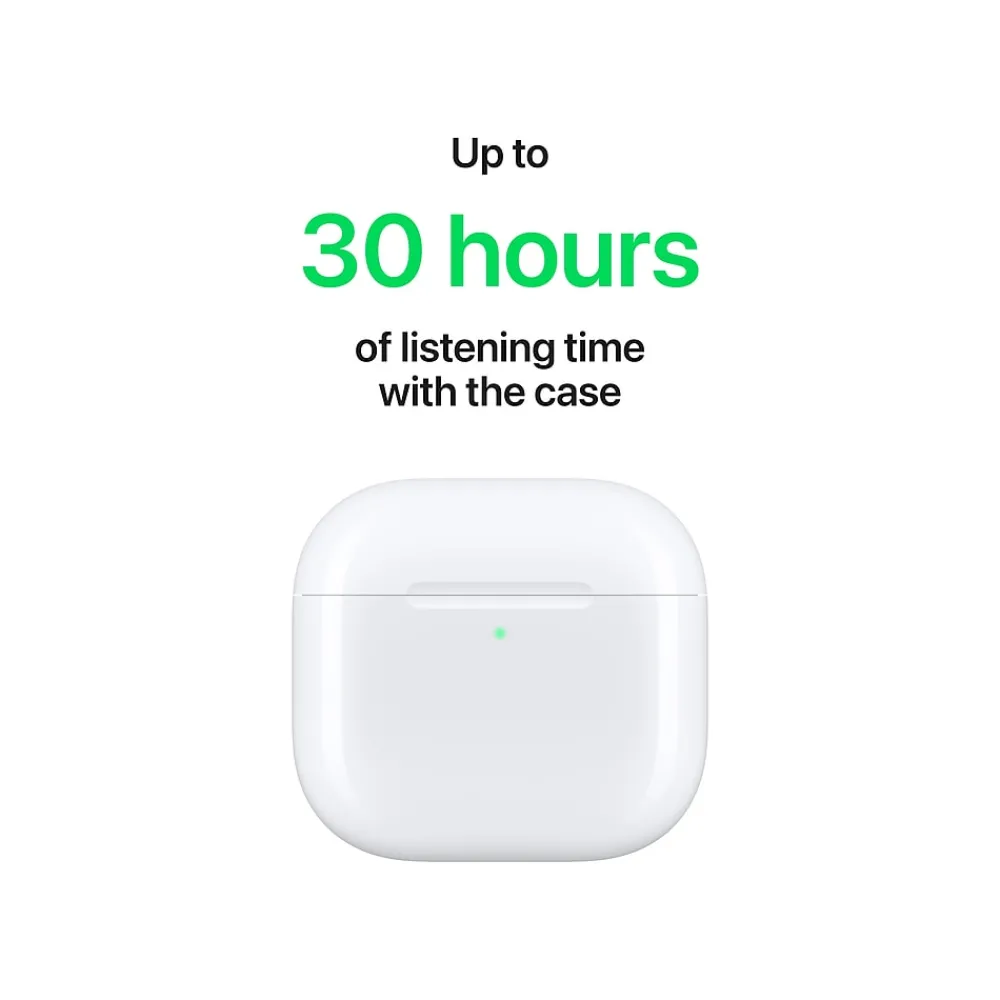 AirPods 4 Wireless Ambient Sound Earbuds with USB-C Charging Case, 4th Generation, Bluetooth, White (MXP63LL/A)<Apple Online
