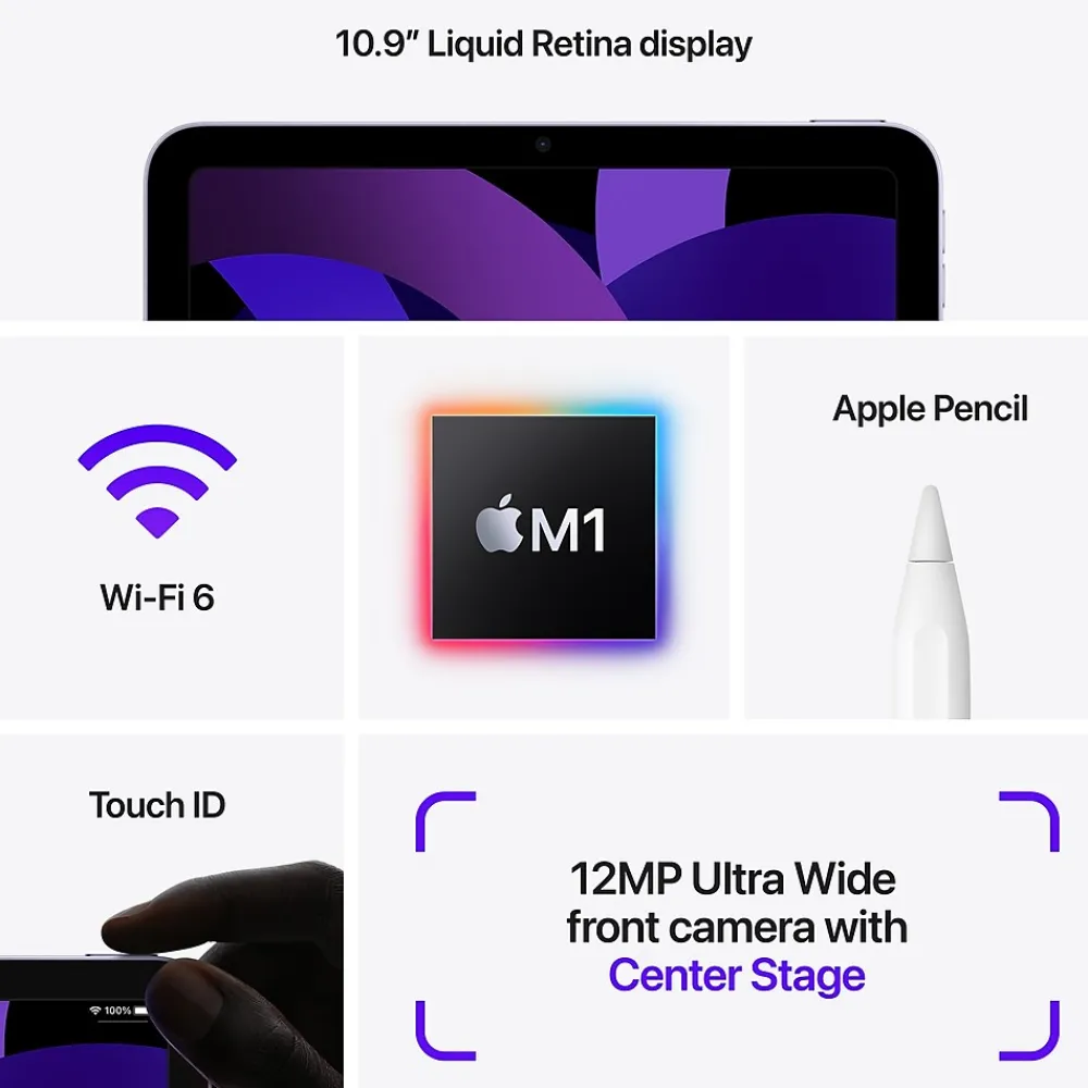 iPad Air 10.9" Tablet, 64GB, WiFi, 5th Generation, Space Gray (MM9C3LL/A)<Apple