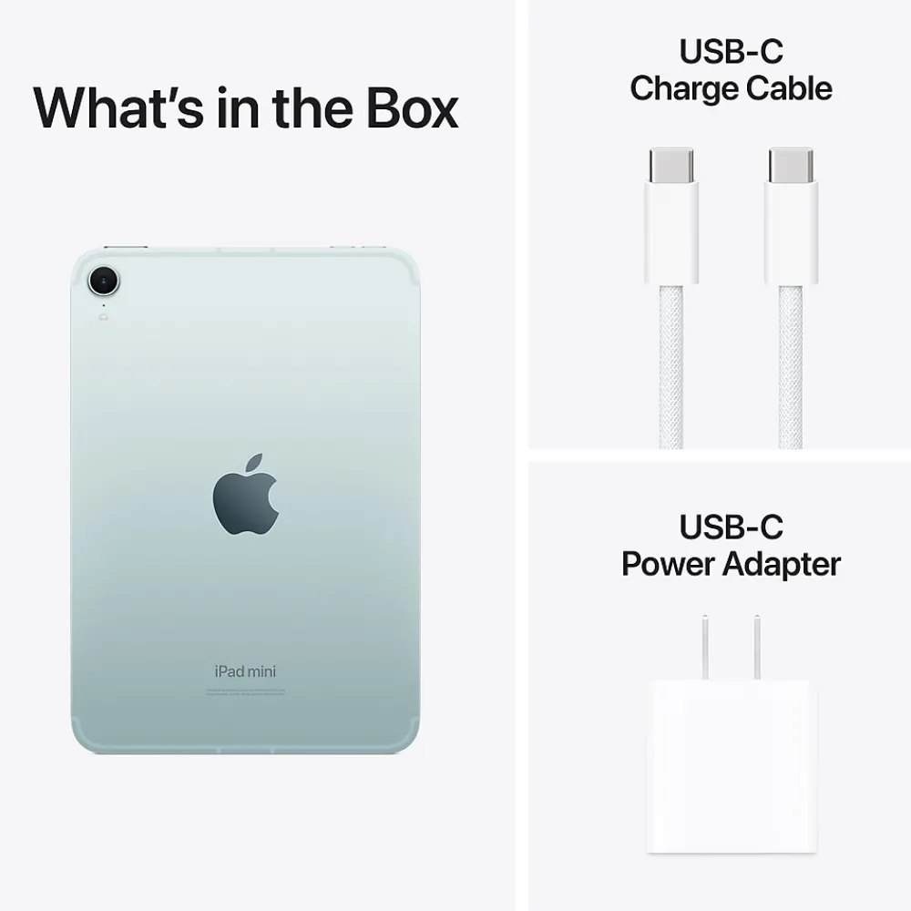 iPad mini (A17 Pro) 8.3" Tablet, Wi-Fi + Cellular, 256GB, Blue (MXPW3LL/A)<Apple Outlet