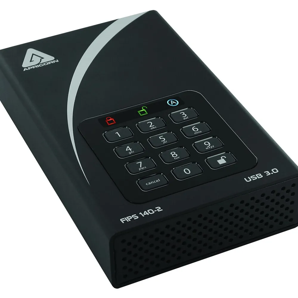 Online Apricorn Aegis Padlock DT FIPS ADT-3PL256F-12TB 12 TB External Hard Drive, Desktop, TAA Compliant (ADT-3PL256F-12TB)