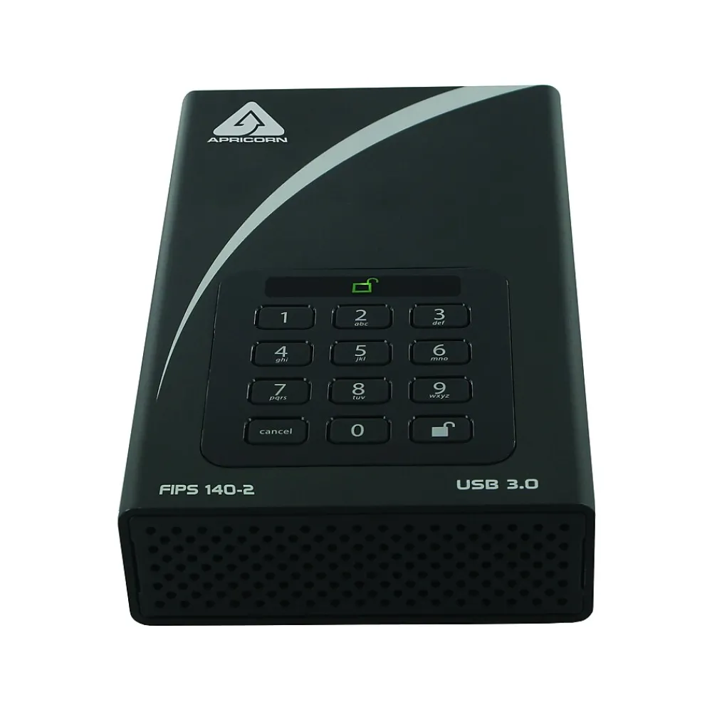 Online Apricorn Aegis Padlock DT FIPS ADT-3PL256F-12TB 12 TB External Hard Drive, Desktop, TAA Compliant (ADT-3PL256F-12TB)