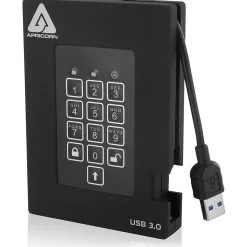 Online Apricorn Aegis Padlock Fortress 500 GB USB 3.0 External Hard Drive, Gray (A25-3PL256-500F)