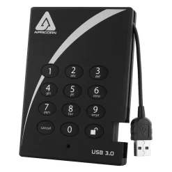 Outlet Apricorn Aegis Padlock 500GB USB 3.0 External Hard Drive, Gray (A25-3PL256-500)
