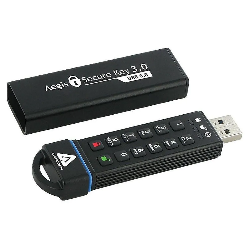 Best Apricorn Aegis Secure Key 30GB USB 3.0 Type A Flash Drive, Black (ASK3-30GB)