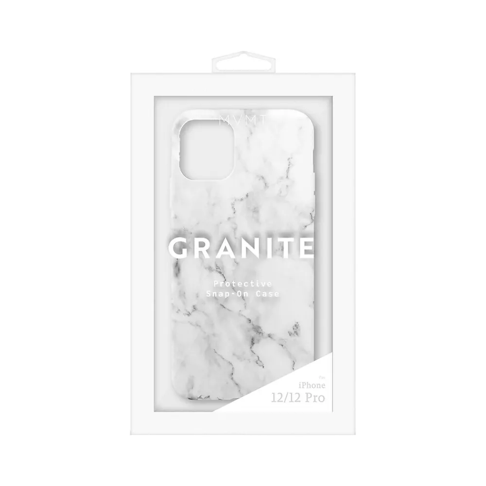 Argento MVMT Granite Phone Case for iPhone 12/12 Pro, White Marble (IC7686MB12PWHA)