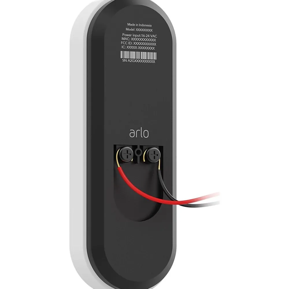 Arlo Essential Wi-Fi Wired Smart Video Doorbell, White (AVD1001-100NAS)