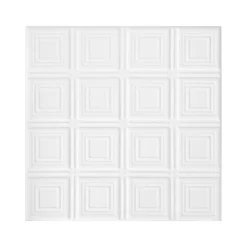 Armstrong TINCRAFT Tegular Edge Ceiling Tile, 24" x 24", White, 8/Carton (BP8009A)