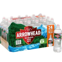 Arrowhead 100% Mountain Spring Water, Regular Flavor, 700ml Bottles with Sport Cap, 24/Carton (12086824)