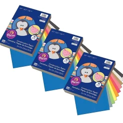 Construction Paper*Art Street 9" x 12" Lightweight Construction Paper, Assorted, 200 Sheets/Pack, 3 Packs/Bundle (PAC94450-3)