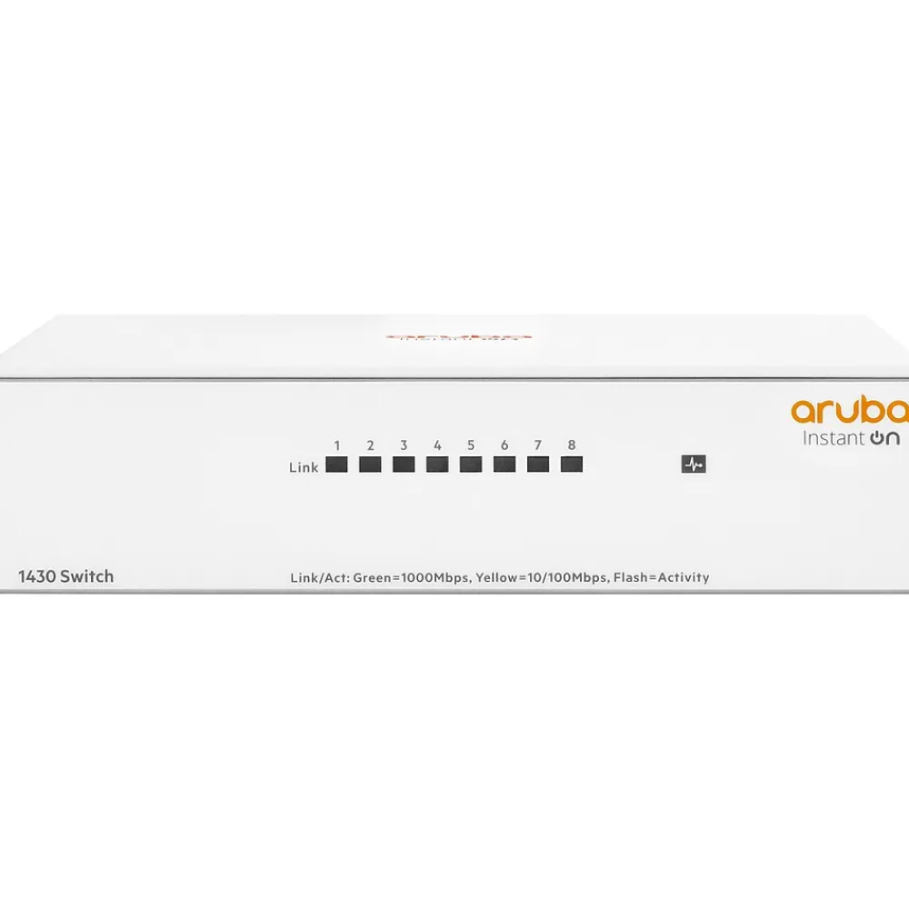 New Aruba 1430 8-Port Gigabit Ethernet Unmanaged Switch, White (R8R45A#ABA)