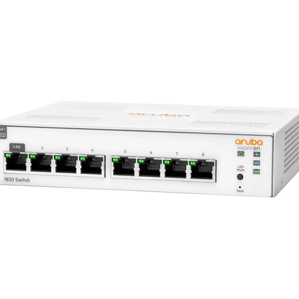 Hot Aruba Instant On 1830 8-Port Gigabit Ethernet Managed Switch, 10/100/1000 Mbps, White (JL810A#ABA)