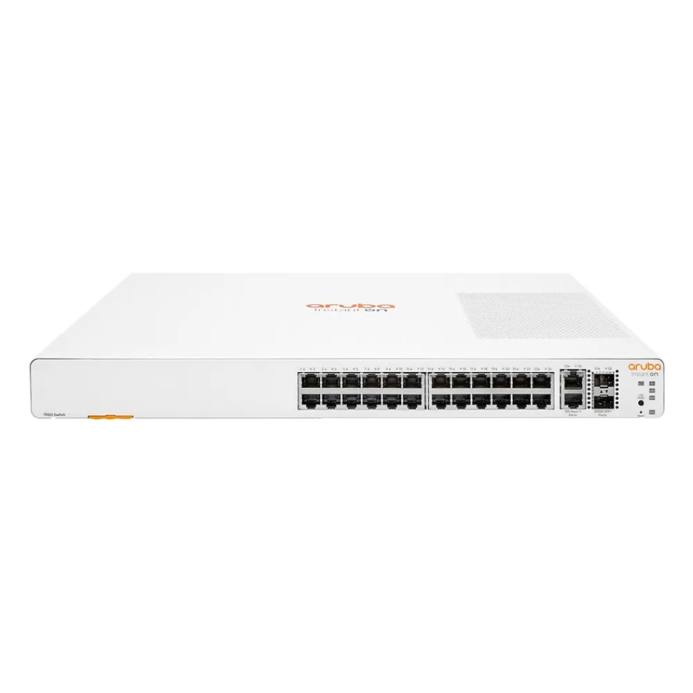 New Aruba Instant On 1960 24-Port Gigabit Ethernet Managed Switch, 10/100/1000 Mbps, White (JL806A#ABA)
