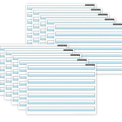 Dry Erase*Ashley Productions® Smart Poly® PosterMat Pals® Handwriting, 3/4" Ruling, Blue, 13" x 9.5", Pack of 10 (ASH97013)