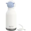 ASOBU Bestie Bottle Sheep Vacuum Insulated Stainless Steel Water Bottle with Reusable Flexi Straw, 16 oz., White (SBV44SH)