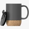 Ceramic Travel Mug with Cork Base, 12 oz., Gray (SM50GREY)<ASOBU Hot