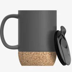 Ceramic Travel Mug with Cork Base, 12 oz., Gray (SM50GREY)<ASOBU Hot
