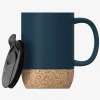 Ceramic Travel Mug with Cork Base, 12 oz., Blue (SM50B)<ASOBU
