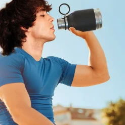 ASOBU Insulated Water Bottle with Removable Dog Bowl, 33 oz., Black (NA-SDB1)