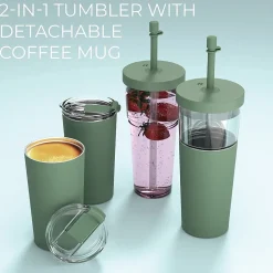 Marina See-Through Triton Tumbler with Flexible Straw, 28 oz., Green (ICT400)<ASOBU Online