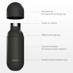 ASOBU Orb Stainless Steel Vacuum Insulated Water Bottle, 14 oz., Pastel Mint (ADNASBV30PM)