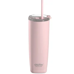 20-Ounce Aquilina Double-Wall-Insulated Stainless Steel Tumbler with Straw, Pink (NA-BF23P)<ASOBU Clearance