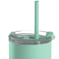 20-Ounce Aquilina Double-Wall-Insulated Stainless Steel Tumbler with Straw, Mint Green (NA-BF23MINT)<ASOBU Online