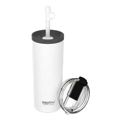 Super Sippy Insulated Coffee Tumbler, 20 oz., White (NA-ICT200)<ASOBU