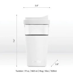 Vista Stainless Steel Double Wall Insulated Coffee Mug, 20 oz., White (ADNASM40W)<ASOBU Outlet