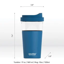 Vista Stainless Steel Clear-Insulation Tritan Coffee Mug, 20 oz., Blue (SM40)<ASOBU Sale