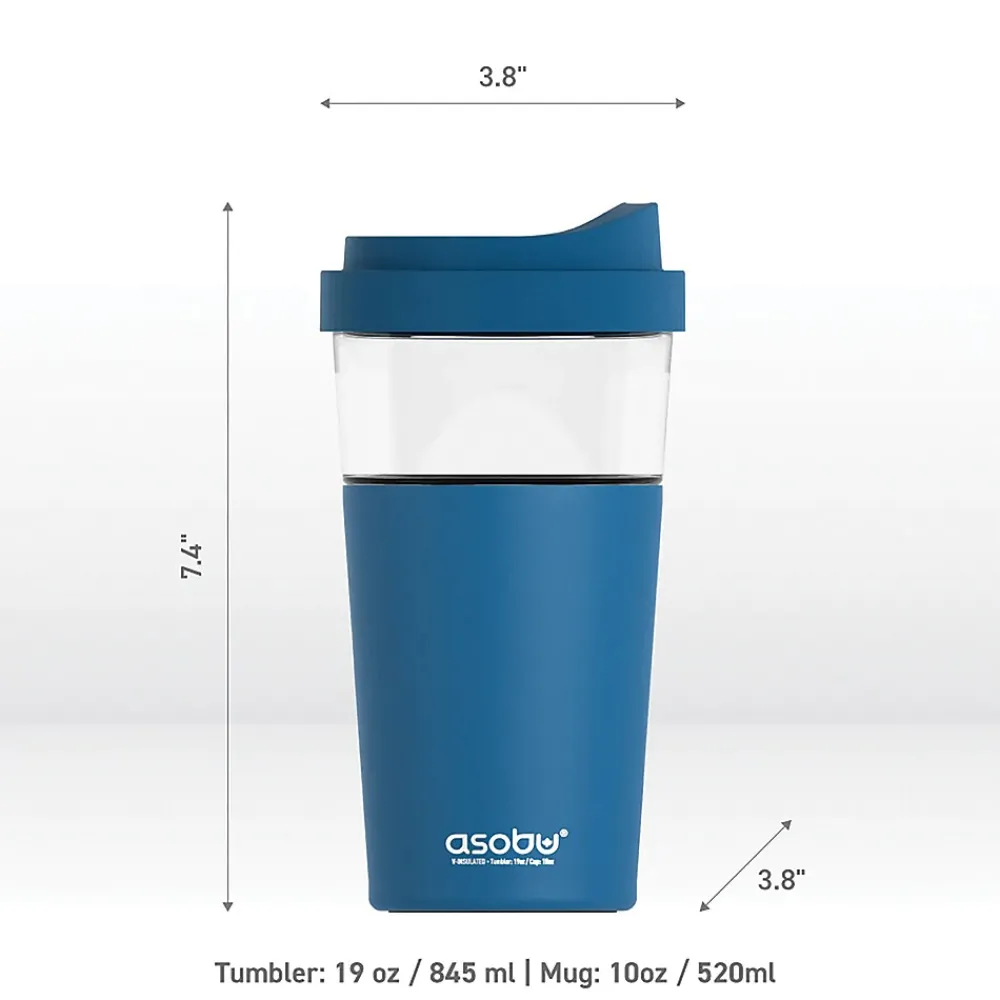 Vista Stainless Steel Clear-Insulation Tritan Coffee Mug, 20 oz., Blue (SM40)<ASOBU Sale