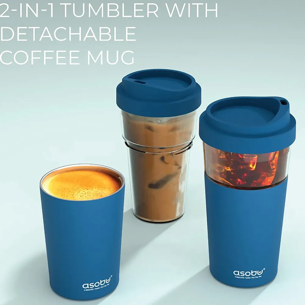 Vista Stainless Steel Clear-Insulation Tritan Coffee Mug, 20 oz., Blue (SM40)<ASOBU Sale