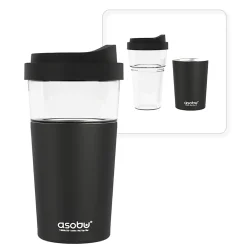 Vista Stainless Steel Clear-Insulation Tritan Coffee Mug, 20 oz., Black (SM40)<ASOBU Clearance