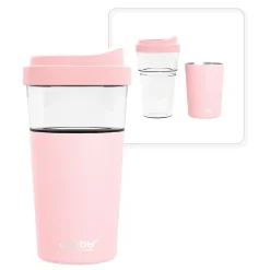 Vista Stainless Steel Clear-Insulation Tritan Coffee Mug, 20 oz., Pink (SM40)<ASOBU Discount