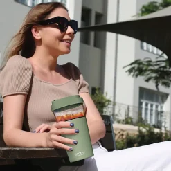 Vista Stainless Steel Clear-Insulation Tritan Coffee Mug, 20 oz., Green (SM40)<ASOBU Sale