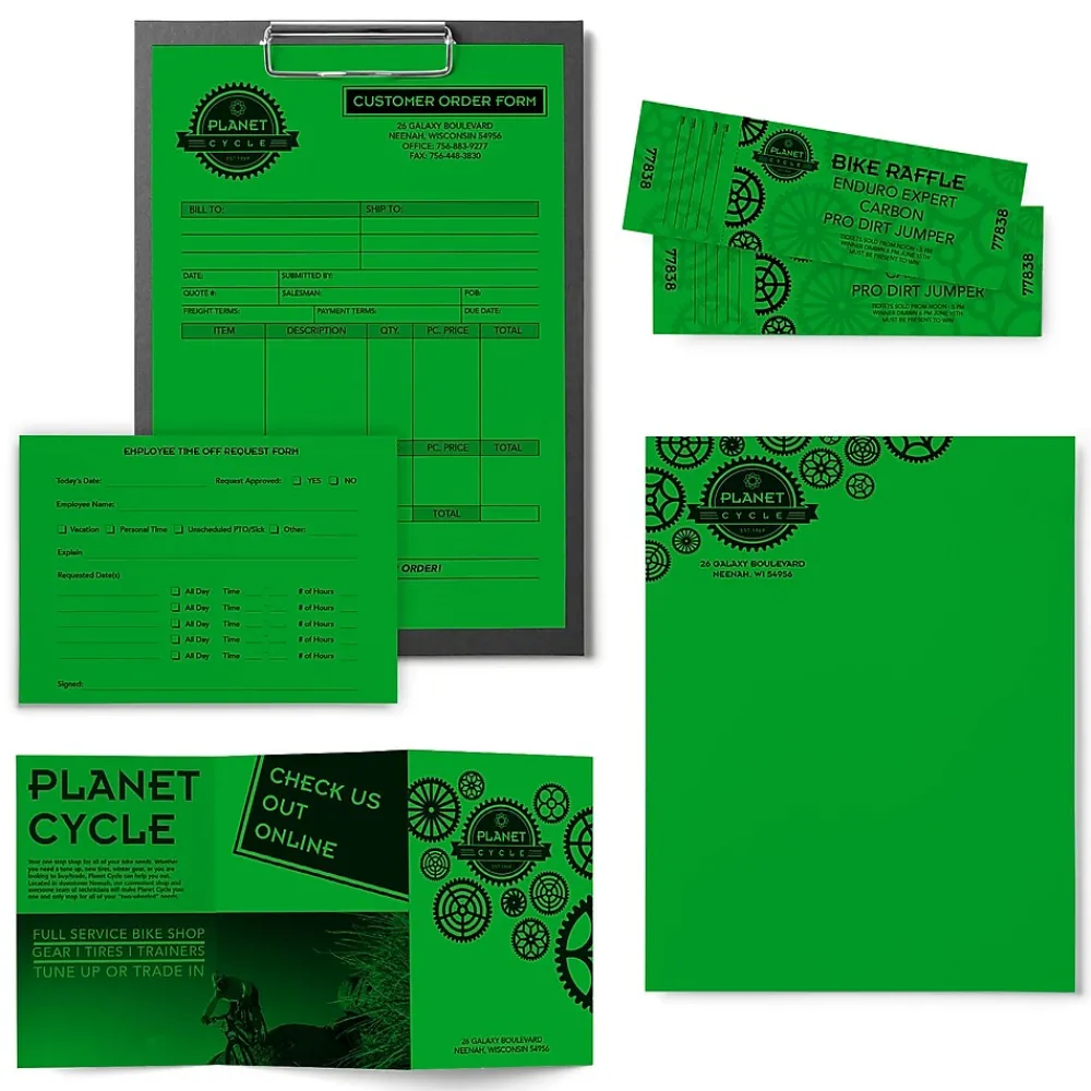Multipurpose Paper*Astrobrights Colored Paper, 24 lbs., 8.5" x 11", Gamma Green, 500 Sheets/Ream (22541)