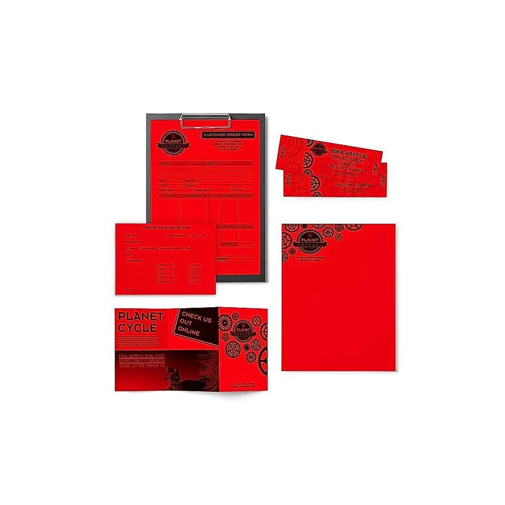 Multipurpose Paper*Astrobrights Colored Paper, 24 lbs., 8.5" x 11", , 500 Sheets/Ream (22551) Re-Entry Red