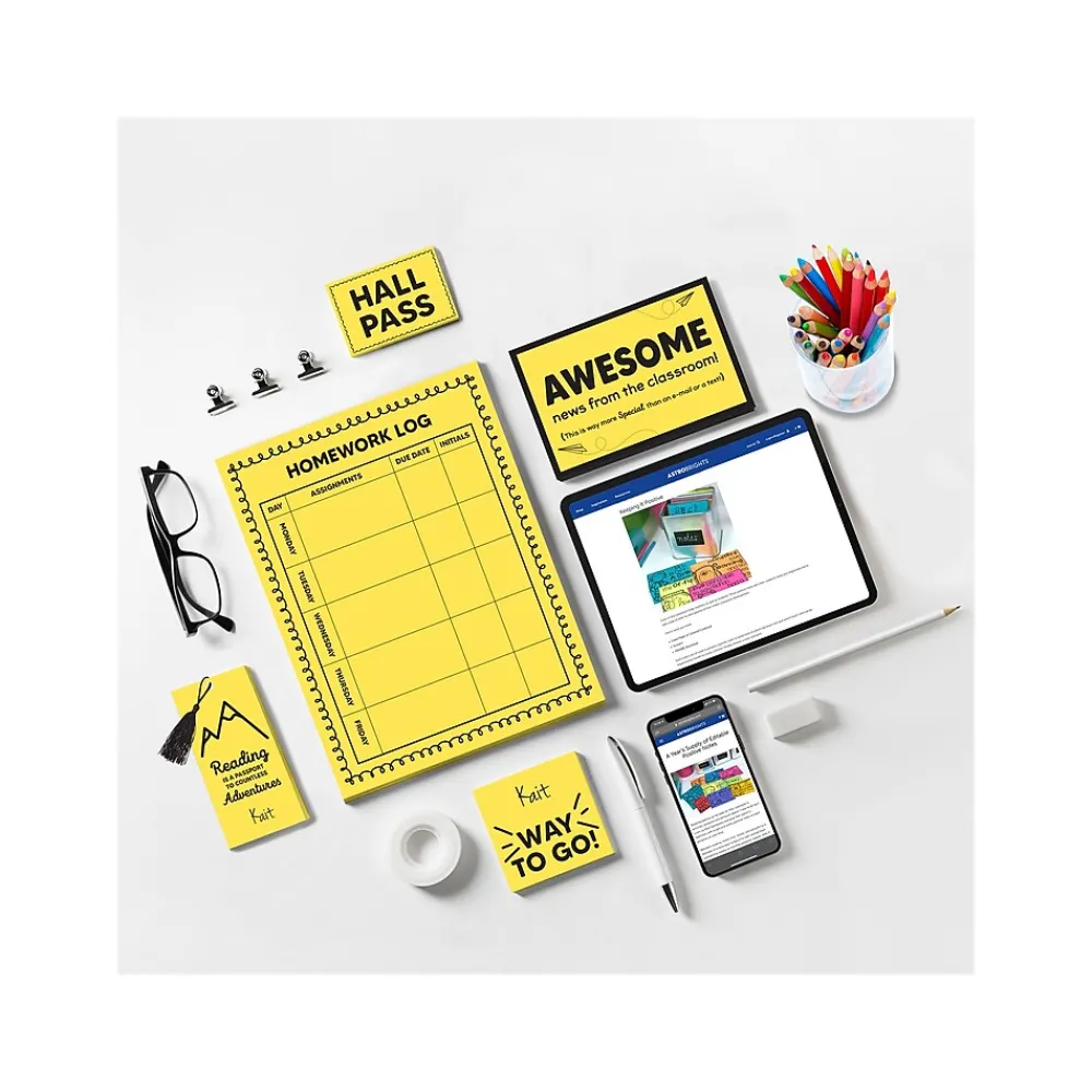Card Stock*Astrobrights Punchy Pastels 65 lb. Cardstock Paper, 8.5" x 11", Lively Lemon, 100 Sheets/Ream (91785)