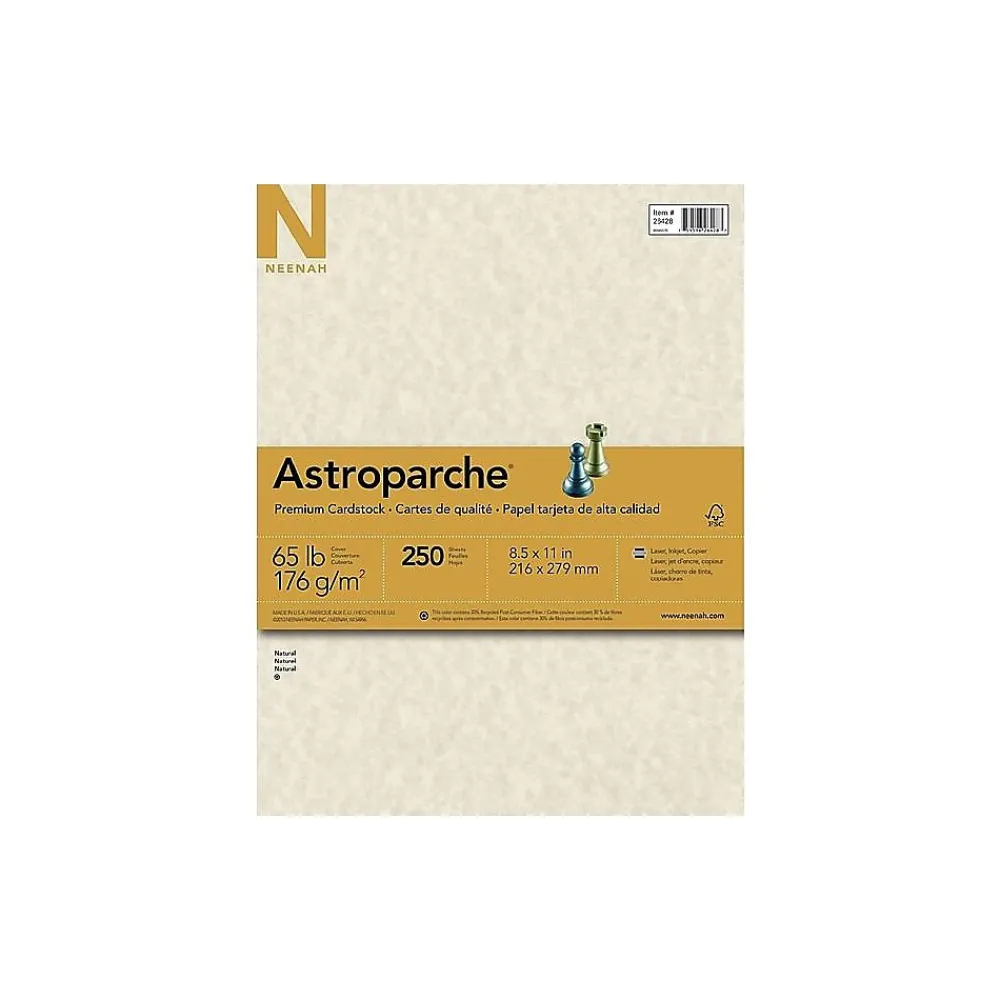 Card Stock*Astroparche 65 lb. Cardstock Paper, 8.5" x 11", Natural, 250 Sheets/Pack (26428/27428)